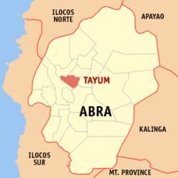 Map of Abra showing the location of Tayum
