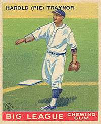 A baseball card showing a man in a white baseball uniform throwing a ball.
