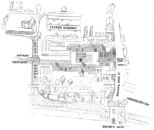 A map of the original Bethlem Hospital site