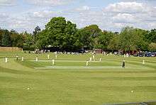 A match being played at Cricket Field Road Ground