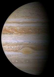 Planet Jupiter, a gas giant