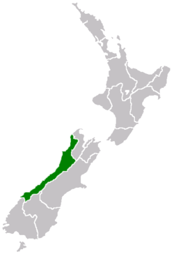 Map showing location within New Zealand