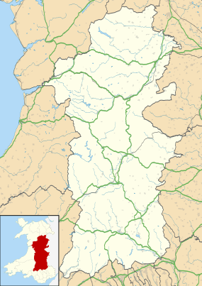 Map of Powys within Wales