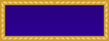 Dark blue ribbon with a gold border