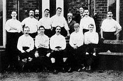 The Preston North End team in the 1888–89 season; the first season of league football.