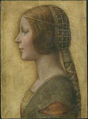 A young woman in profile, looking to the left.