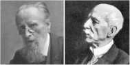 two elderly Victorian men in head and shoulders shots, the first is bearded; the other is clean-shaven and bald