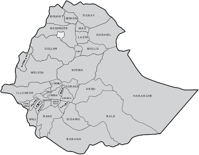 Provinces of Ethiopia in 1935