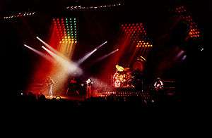 Queen during a live concert in Norway in 1982.