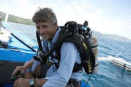 Richard L. Pyle On Boat in Philippines, with Poseidon SE7EN Rebreather