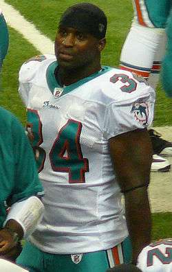 A picture of Ricky Williams while playing for the Dolphins.