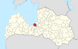 Location of Riga within Latvia