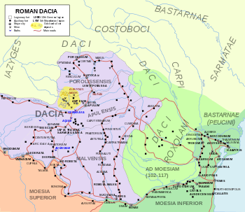 Map of Dacia and Moesia