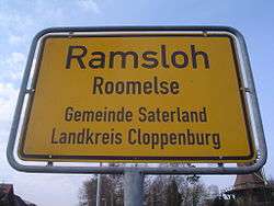 Bilingual sign in Saterland (Germany)