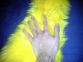 Hand rubbing faux-fur