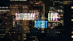 The title card for Saturday Night Live – season 40, showing New York skyscrapers.
