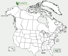 Map showing distribution of S. cinerea