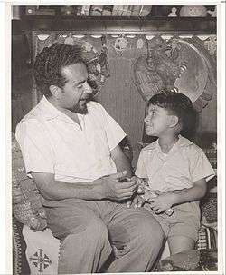 El Sagini talking to his only son Magd 1959