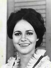 Black-and-white photo of Sally Field in 1971 promoting Alias Smith and Jones.