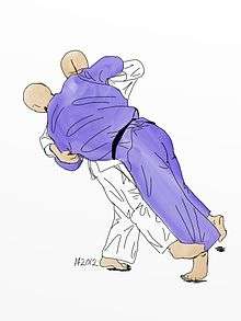 Illustration of Sasae-tsuri-komi-ashi Judo throw
