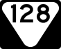 State Route 128 secondary marker