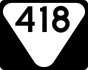 State Route 418 marker