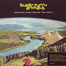 Cover shows curvature of earth, a river, mountains in the background, two pyramids, greenery and one figure in foreground.