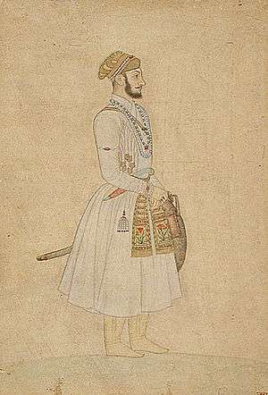 Full-figure painting of a young Bahadur Shah