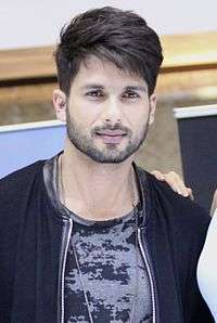 Shahid Kapoor looks directly at the camera