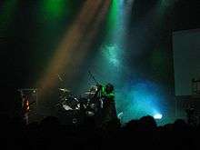 Skinny Puppy performing live at the London Astoria in 2005.