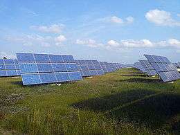 Erlasee Solar Park - Photography of several solar trackers, each suspending a dozen of solar panels
