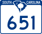 SC Highway 651 marker