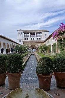 Flowing water in the Palacio de Generalife