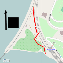 A map showing the accident site, with the cars depicted as red lines