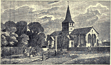 Drawing of the Church of St Lawrence, Alton (1830)