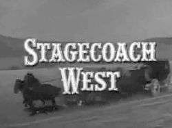 Series title over a stagecoach crossing the countryside