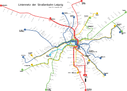 Leipzig tramway network, November 2012.