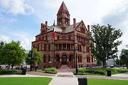 The Hopkins County Courthouse as viewed from Courthouse Square in June 2015