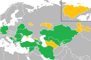 A coloured map of the countries of Europe