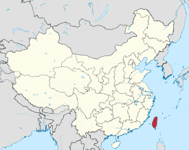 Map showing the location of Taiwan ProvincePeople's Republic of China