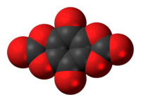 Space-filling model of the tetrahydroxybenzoquinone biscarbonate molecule