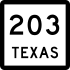 State Highway 203 marker