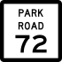 Park Road 72 marker