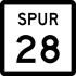 State Highway Spur 28 marker