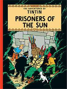 Tintin, Snowy, Captain Haddock, and Zorrino come across Inca mummies in an underground tomb.