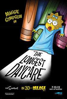 A baby, Maggie Simpson, backs into a corner of oversized crayons with a scared look on her face. The title of the short is cast in a shadow below her.