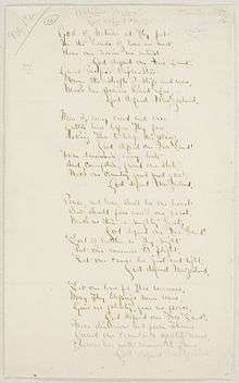 Original manuscript of words for God Defend New Zealand, handwritten in ink on paper