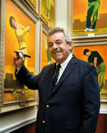 Tony Jacklin CBE at The Gallery of Champions signing Joe Austen Portrait