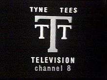 Three letter Ts on a black background. Beneath are the captions 'Tyne Tees Television' and 'Channel 8'