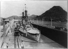 Arizona transits the Panama Canal in 1921